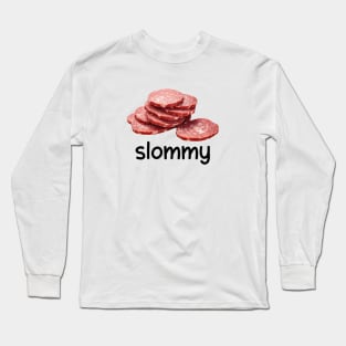 Slommy Salami, Funny Meme Shirt, Ironic Shirt, Shirt Joke Gift, Oddly Specific, Unhinged Shirt, Cursed, Gag Gift, Cringey Long Sleeve T-Shirt